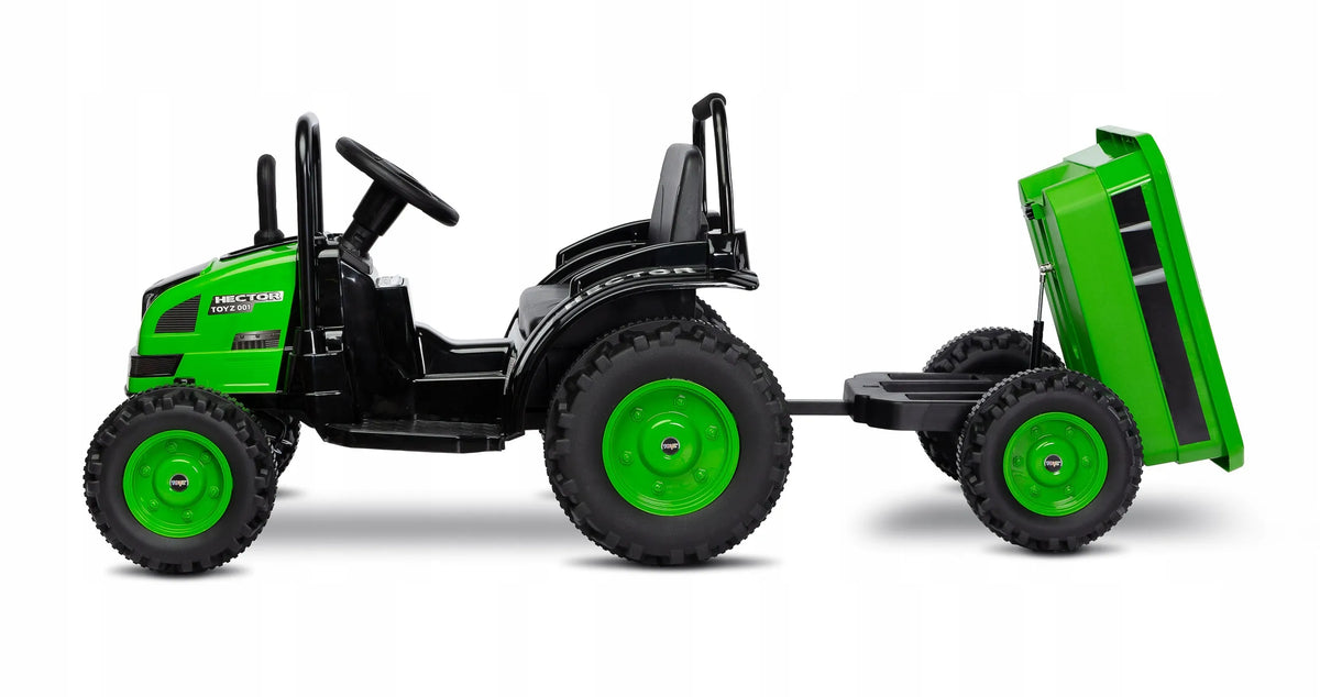 Akumuliatorinis traktorius Toyz su priekaba Caretero Hector green