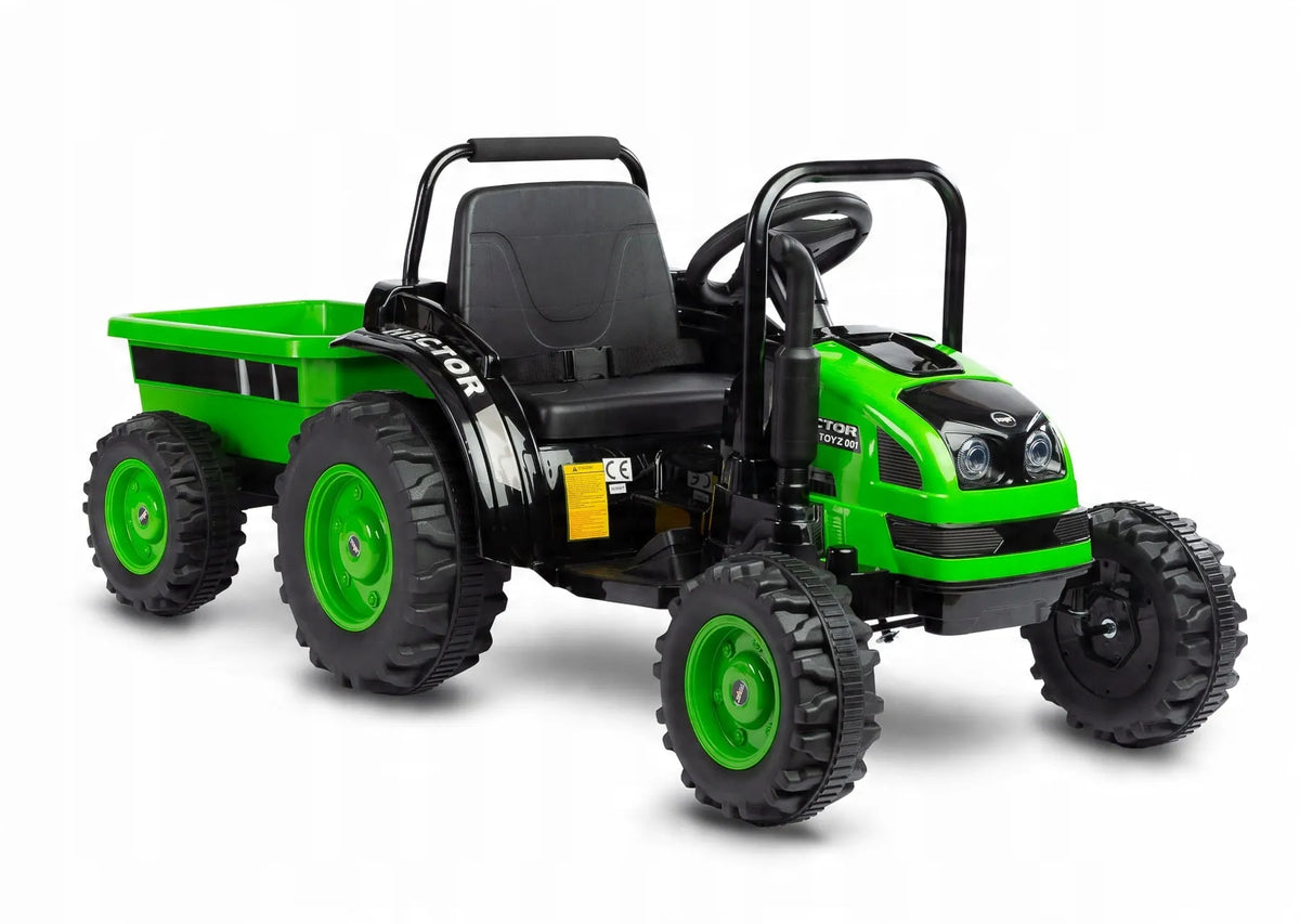 Akumuliatorinis traktorius Toyz su priekaba Caretero Hector green