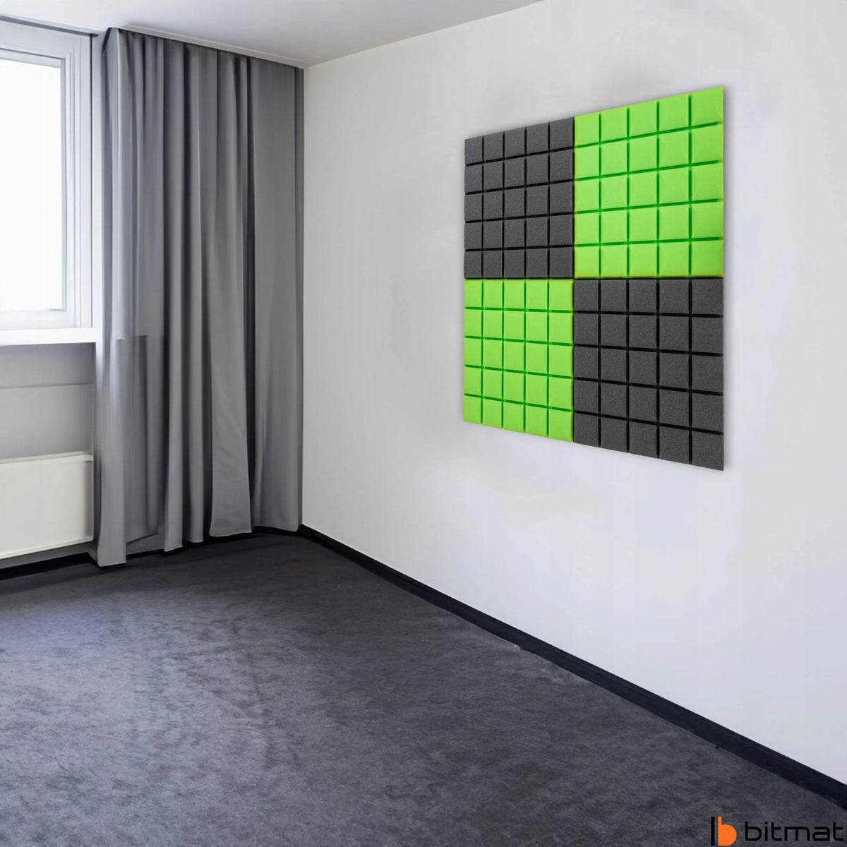 Akustiniai paneliai 50x50x5 cm žaidimų kambariui