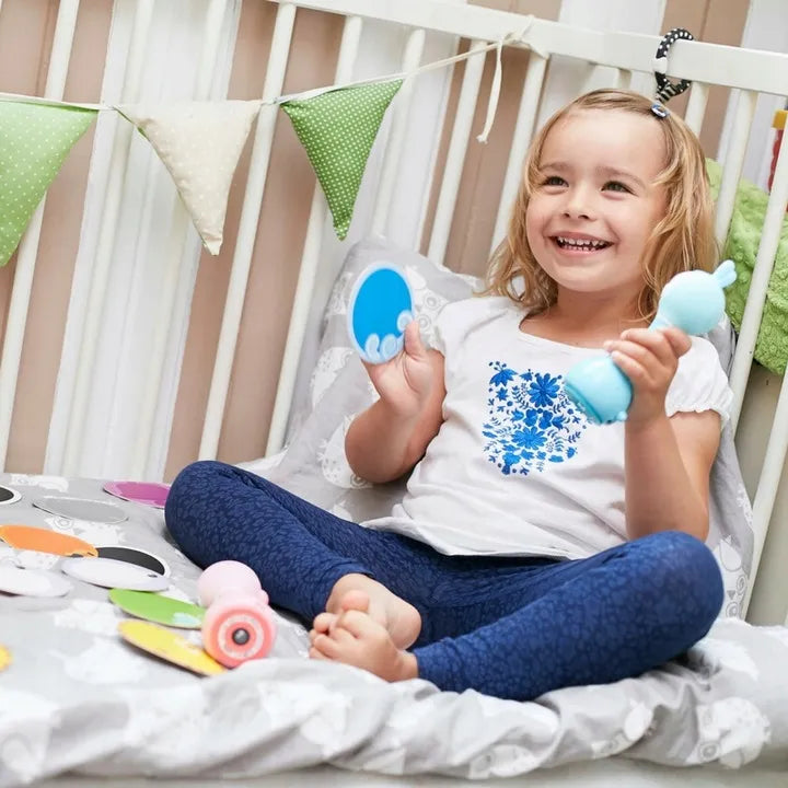 Alilo Smarty Bunny R1 interaktyvus triušiukas-barškutis su muzikos grotuvu, mėlynas