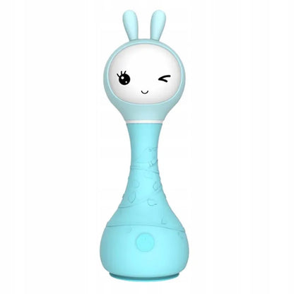 Alilo Smarty Bunny R1 interaktyvus triušiukas-barškutis su muzikos grotuvu, mėlynas
