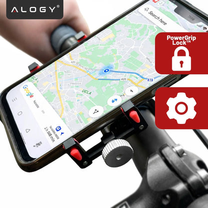 Aliumininis dviračio laikiklis telefonui ant vairo, vežimėliui, paspirtukui ar motociklui Alogy