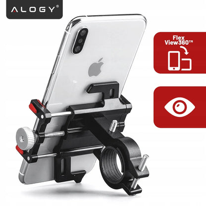 Aliumininis dviračio laikiklis telefonui ant vairo, vežimėliui, paspirtukui ar motociklui Alogy