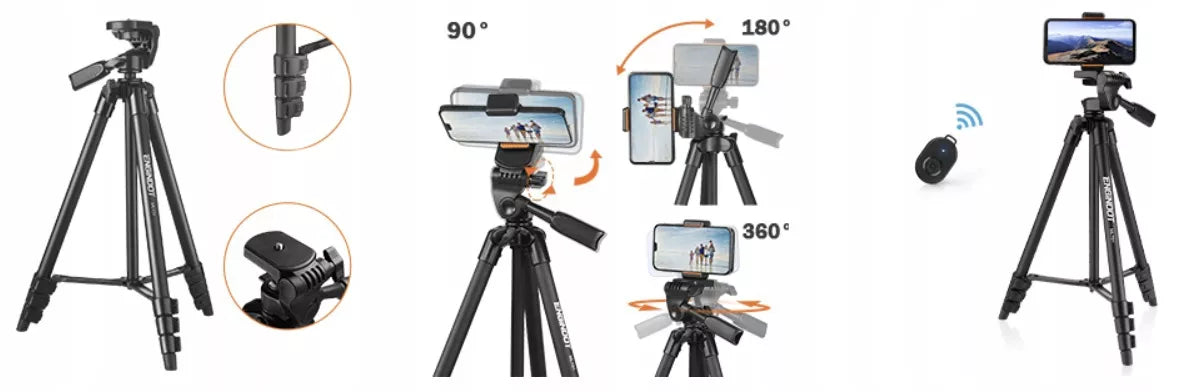 Aliuminis trikojis 42–136 cm 3in1 su BT pultu ir laikikliu
