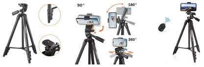 Aliuminis trikojis 42–136 cm 3in1 su BT pultu ir laikikliu
