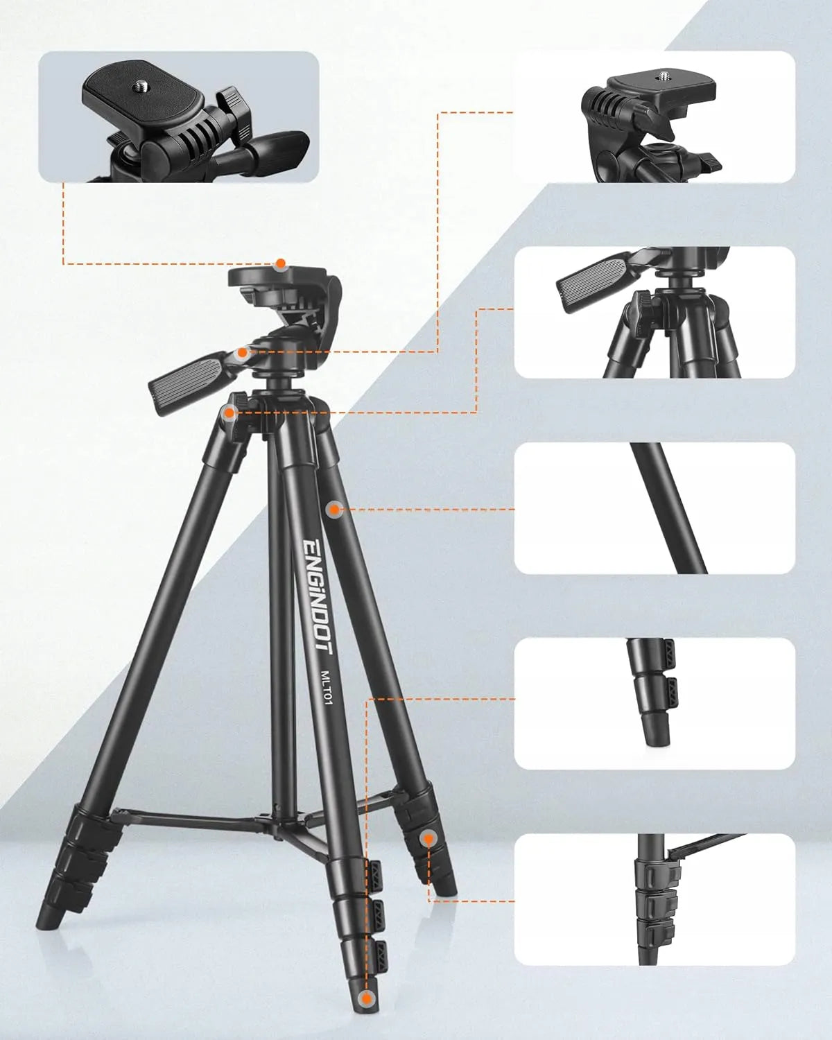Aliuminis trikojis 42–136 cm 3in1 su BT pultu ir laikikliu