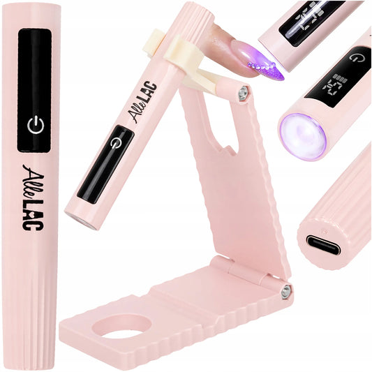 AlleLac UV LED lempa hibridiniams nagams, 1,6 W, tiksliam taškiniam kietinimui, rožinė