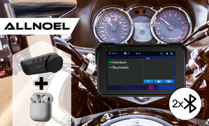 ALLNOEL A4058 motociklo multimedijos stotis, 5 colių ekranas, navigacija, „CarPlay“ ir „Android Auto“