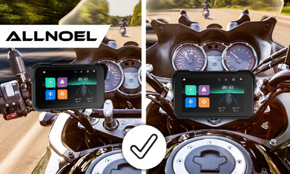ALLNOEL A4058 motociklo multimedijos stotis, 5 colių ekranas, navigacija, „CarPlay“ ir „Android Auto“