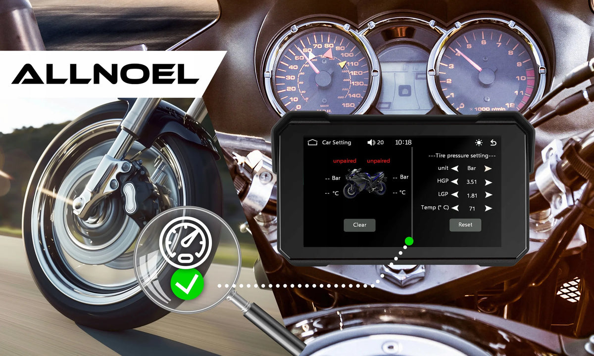 ALLNOEL A4058 motociklo multimedijos stotis, 5 colių ekranas, navigacija, „CarPlay“ ir „Android Auto“