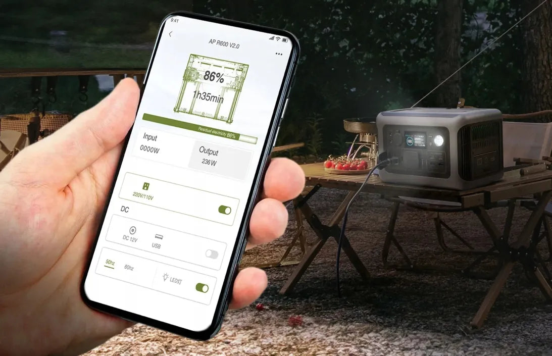 ALLPOWERS R600 nešiojamoji energijos stotelė su įkrovimo kabeliu