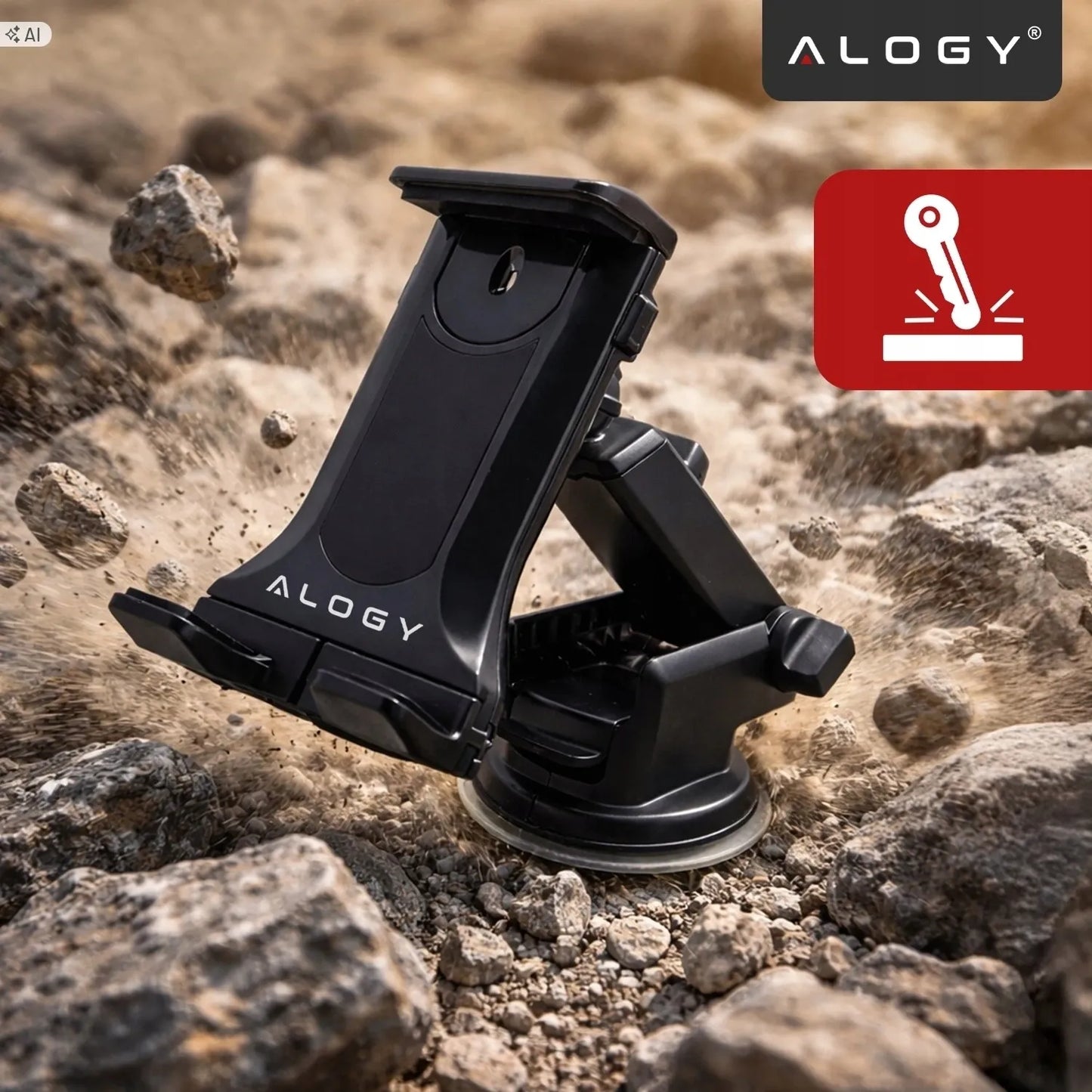 Alogy automobilinis laikiklis telefonui ir planšetei, tvirtinamas prie stiklo arba skydelio