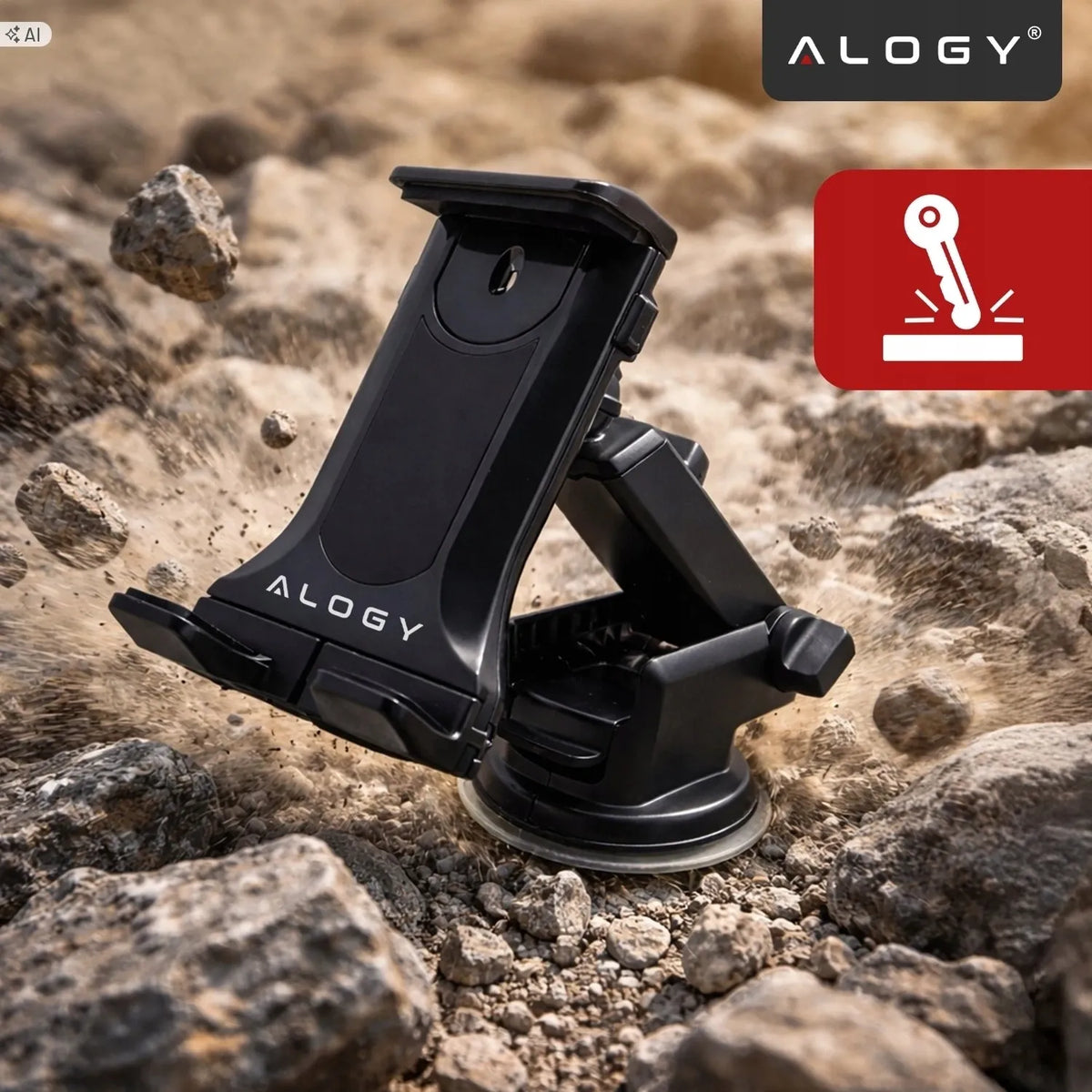 Alogy automobilinis laikiklis telefonui ir planšetei, tvirtinamas prie stiklo arba skydelio