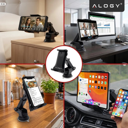 Alogy automobilinis laikiklis telefonui ir planšetei, tvirtinamas prie stiklo arba skydelio
