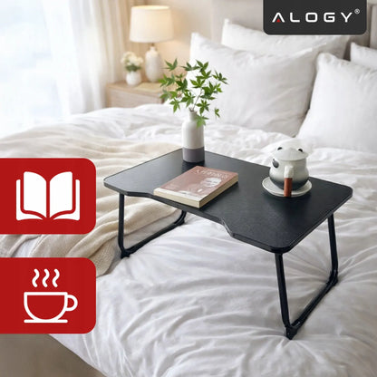 Alogy CarbonDesk™ sulankstomas stabilus staliukas nešiojamajam kompiuteriui, 60 × 40 cm, juodas