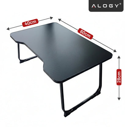 Alogy CarbonDesk™ sulankstomas stabilus staliukas nešiojamajam kompiuteriui, 60 × 40 cm, juodas