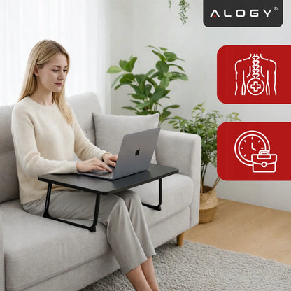 Alogy CarbonDesk™ sulankstomas stabilus staliukas nešiojamajam kompiuteriui, 60 × 40 cm, juodas