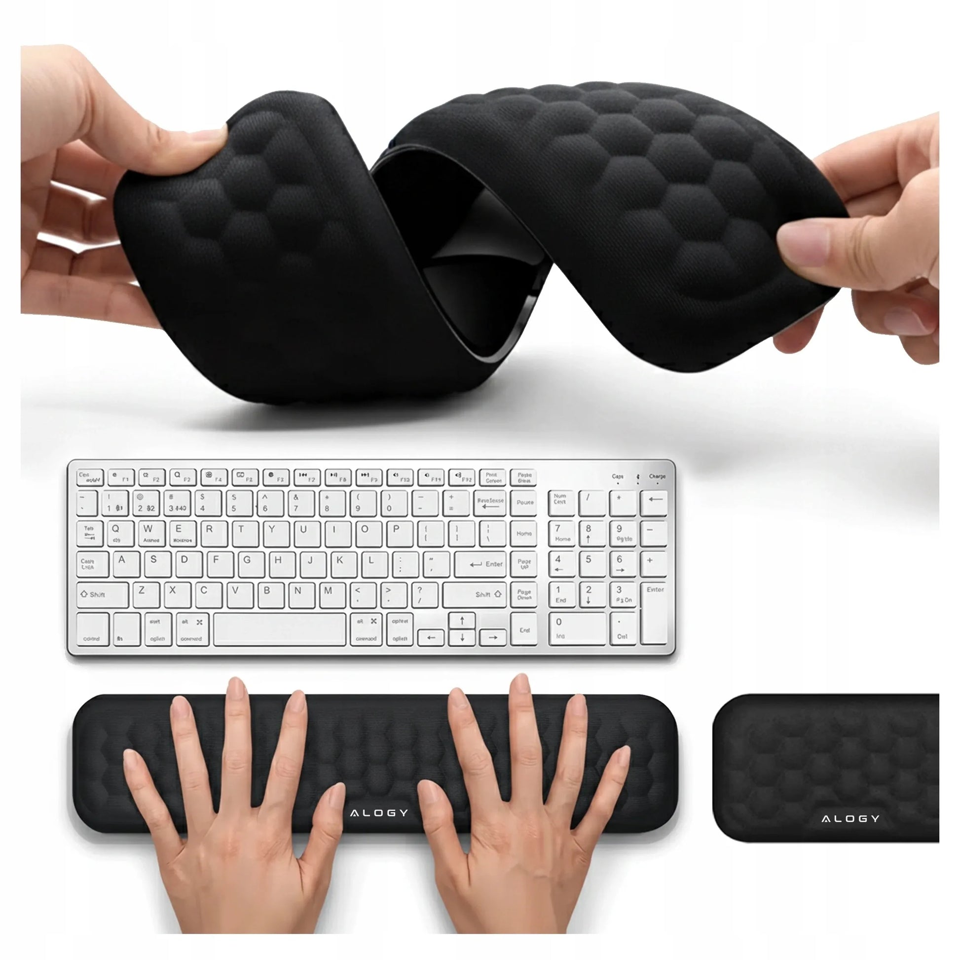 Alogy ErgoSupport™ riešų atramų rinkinys klaviatūrai ir pelei su Memory Foam