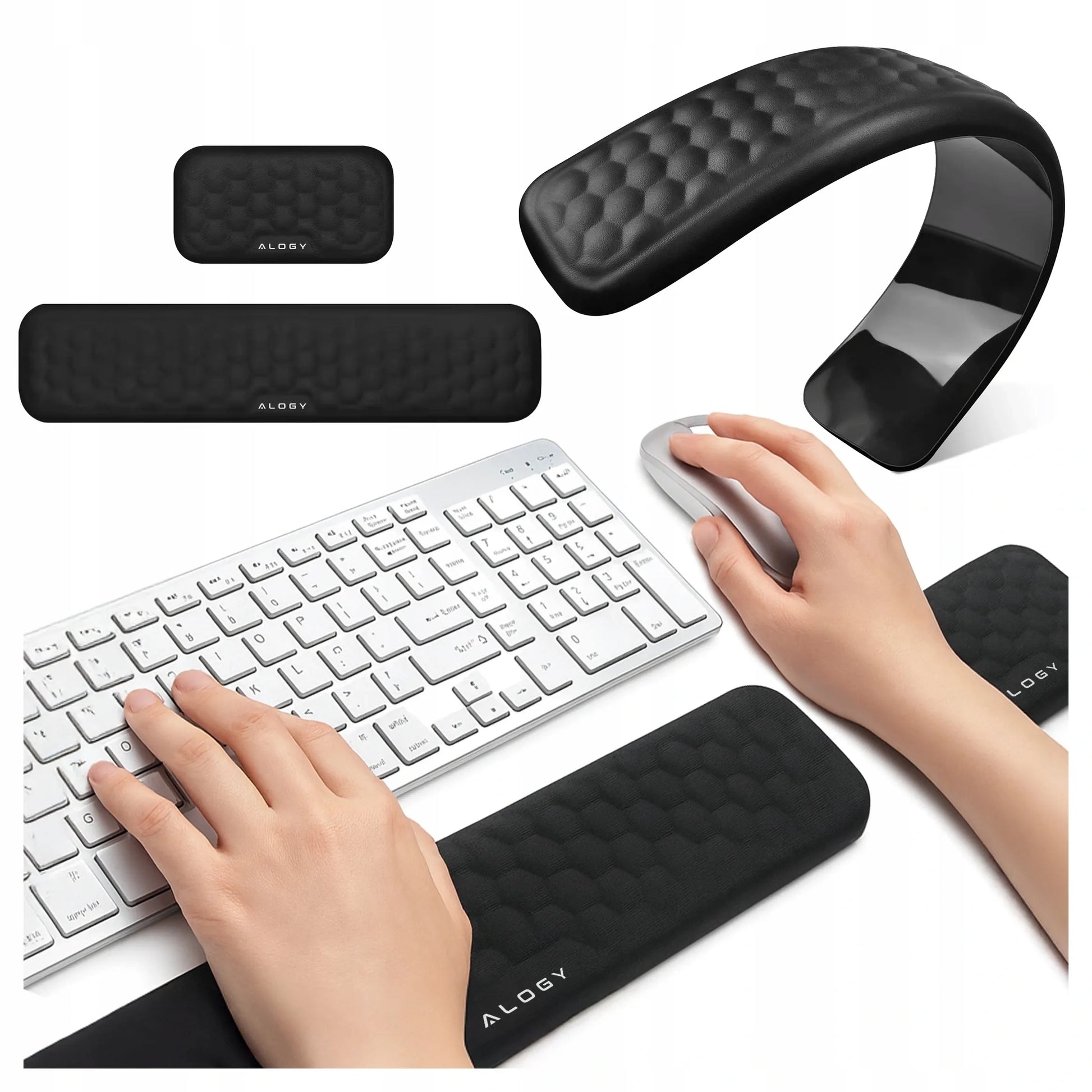 Alogy ErgoSupport™ riešų atramų rinkinys klaviatūrai ir pelei su Memory Foam
