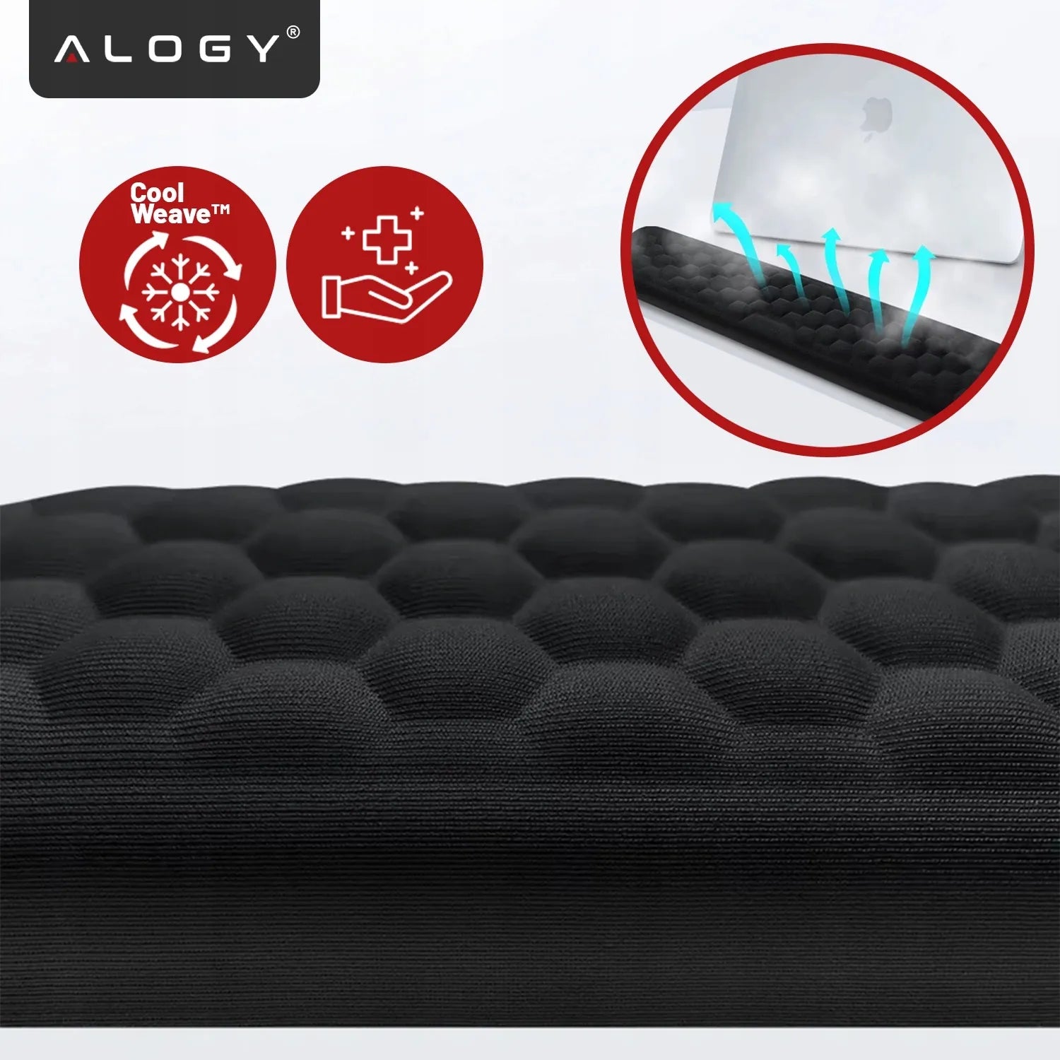Alogy ErgoSupport™ riešų atramų rinkinys klaviatūrai ir pelei su Memory Foam