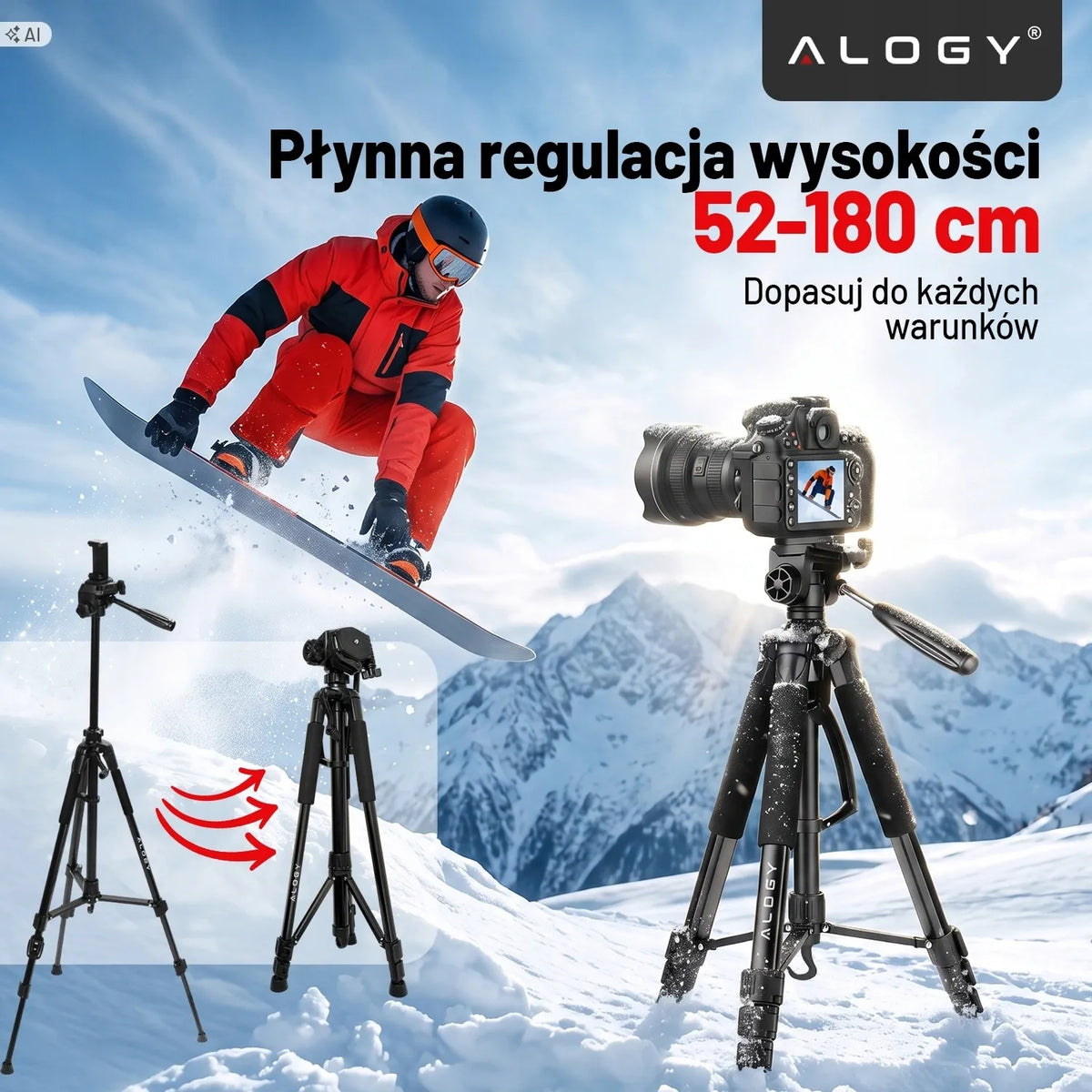 „Alogy“ fotografinis trikojis su telefono ir fotoaparato laikikliu, 59–170 cm