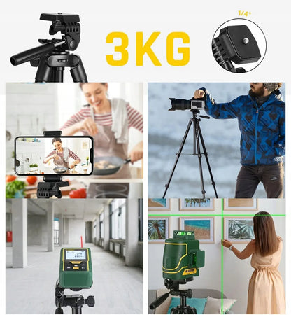 Alogy lengvas aliumininis trikojis 39–135 cm, 3 viename, su „Bluetooth“ nuotolinio valdymo pulteliu, telefono laikikliu ir krepšiu