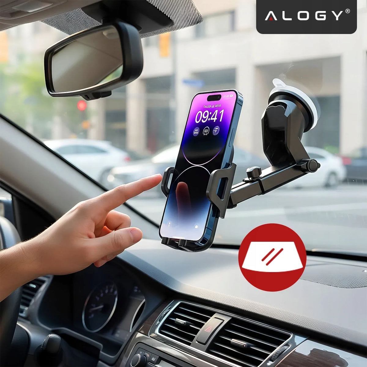 Alogy telefono laikiklis prietaisų skydeliui arba stiklui + organizatorius