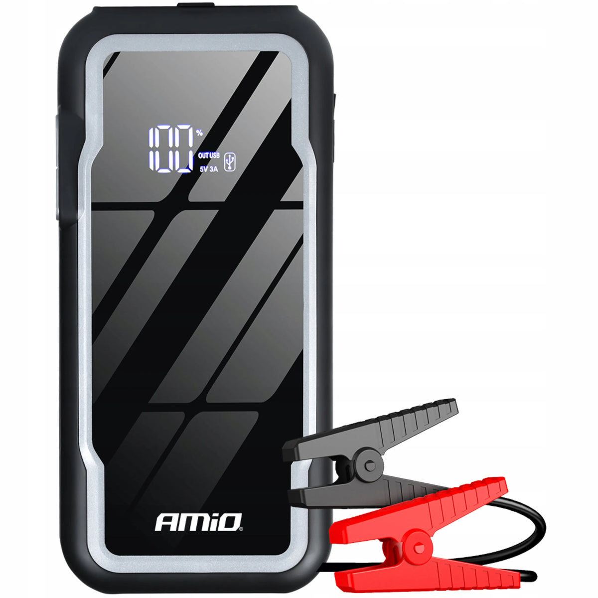 Amio 04678: 3-in-1 automobilinis užvedimo įrenginys, powerbankas ir LED žibintuvėlis, 12V, 12Ah, 1600A