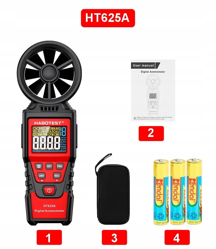 Anemometras vėjamačio matuoklis vėjo greičio ir srauto matuoklis