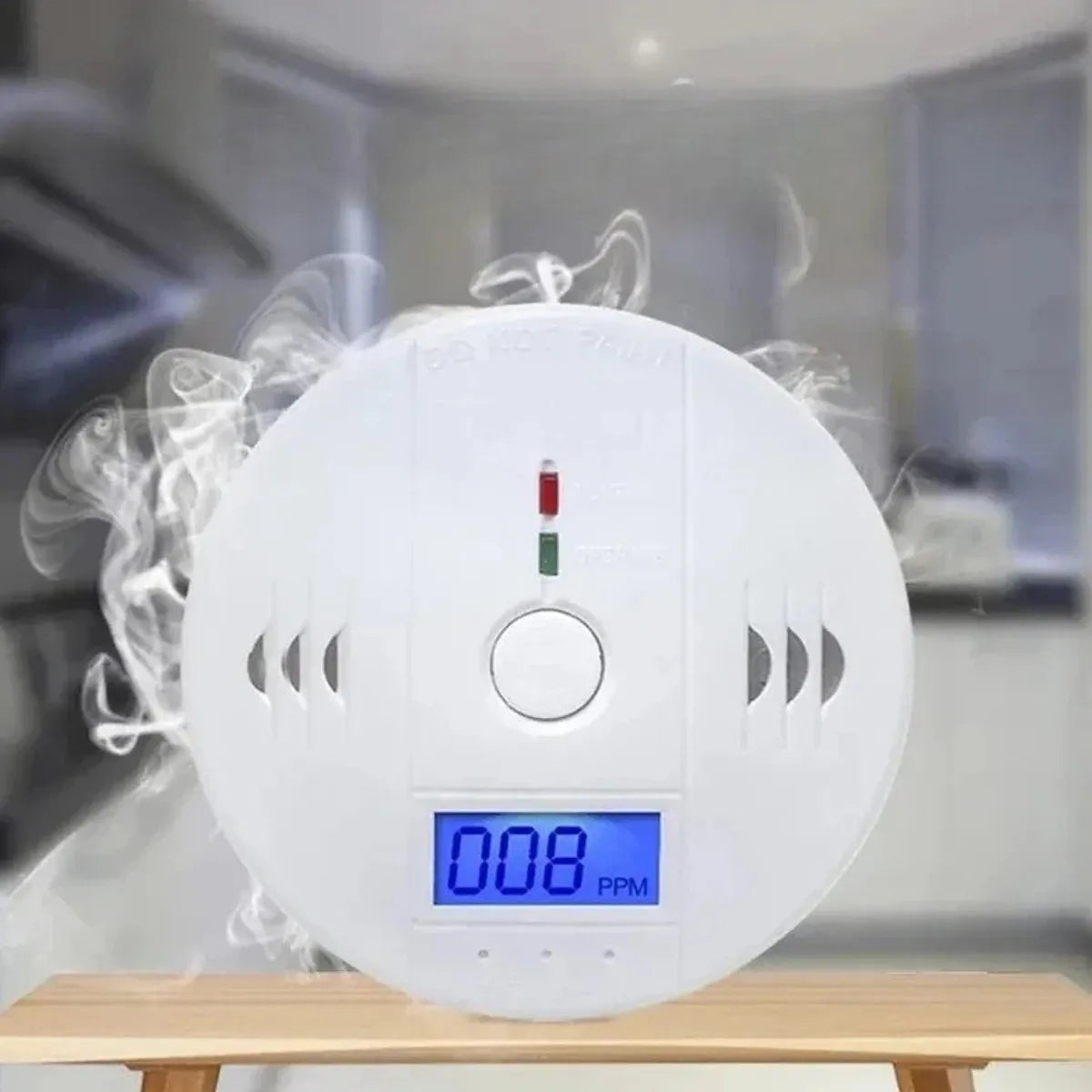 Anglies monoksido (smalkių) detektorius su LCD ekranu