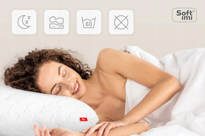 ANTIALERGINĖ PAGALVĖ 2x40x60 cm MIEGO KOMPLEKTAS DYGSNIUOTA BALTA PAGAMINTA LENKIJOJE