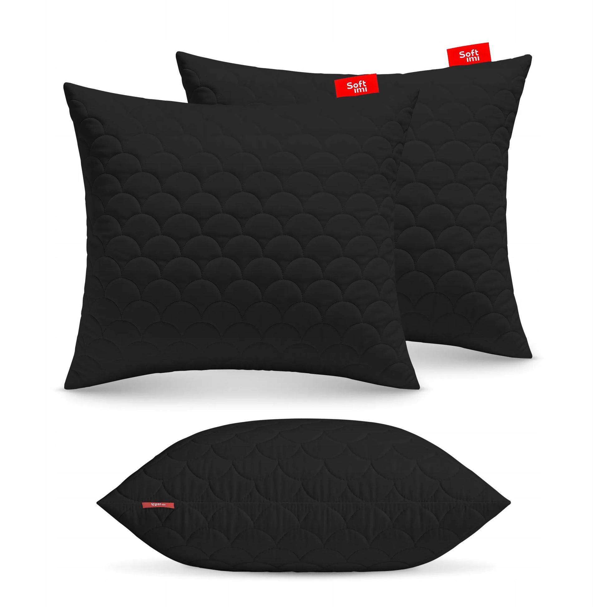 Antialerginė pagalvė 2x50x60 cm, miego komplektas, dygsniuota, juoda, pagaminta Lenkijoje