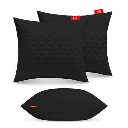 Antialerginė pagalvė 2x50x60 cm, miego komplektas, dygsniuota, juoda, pagaminta Lenkijoje