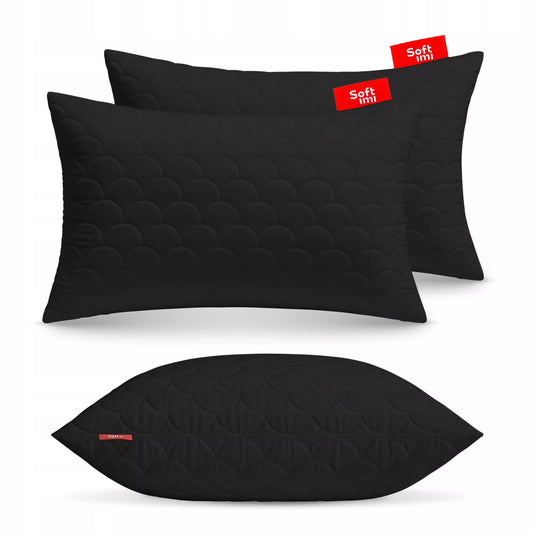 ANTIALERGINĖ PAGALVĖ 2x50x70 cm KOMPLEKTAS MIEGOJIMUI DYGSNIUOTA JUODA LENKIŠKA