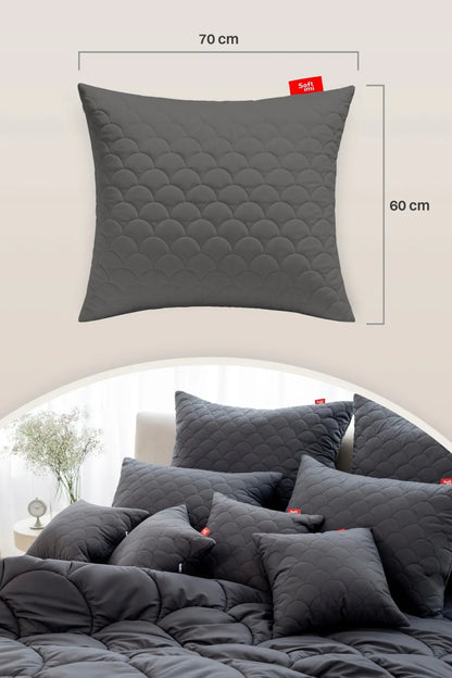 Antialerginė pagalvė 2X60X70cm miego komplektas dygsniuota pilka iš Lenkijos