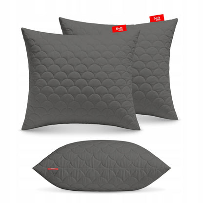 Antialerginė pagalvė 2X60X70cm miego komplektas dygsniuota pilka iš Lenkijos