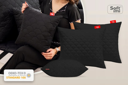 Antialerginė pagalvė 2x70x80 cm rinkinys miegui dygsniuota juoda Lenkija