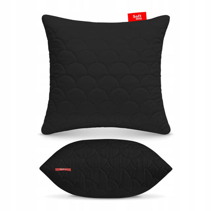 Antialerginė pagalvė 40x40 cm juoda dygsniuota su užtrauktuku miegui