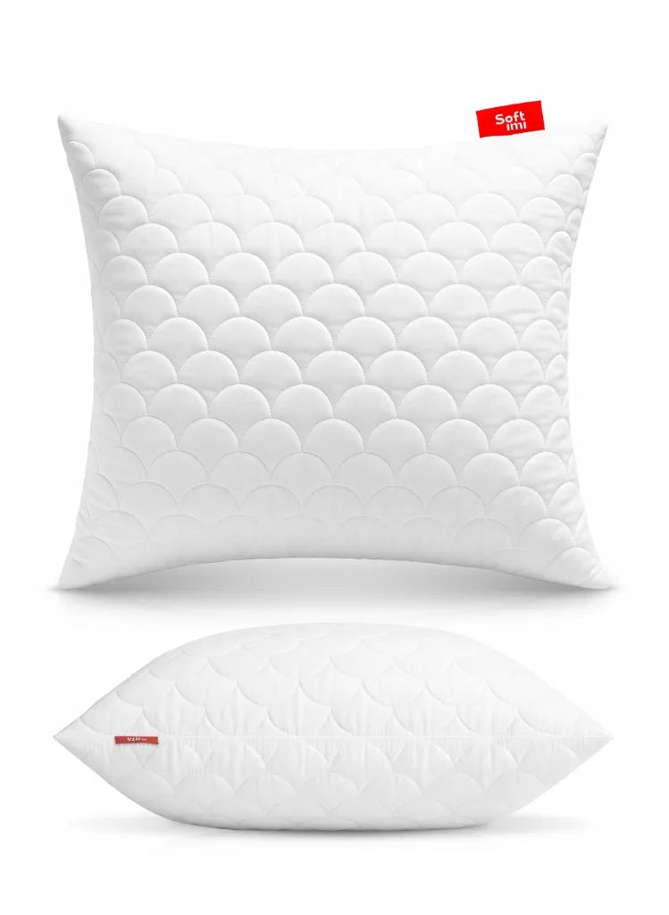 Antialerginė pagalvė 50x60 cm dygsniuota balta su užtrauktuku