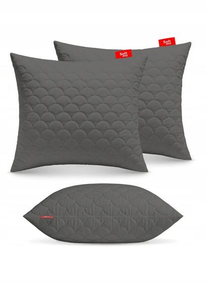Antialerginė pagalvė 50x60cm, komplektas 2 vnt., dygsniuota, pilka, pagaminta Lenkijoje
