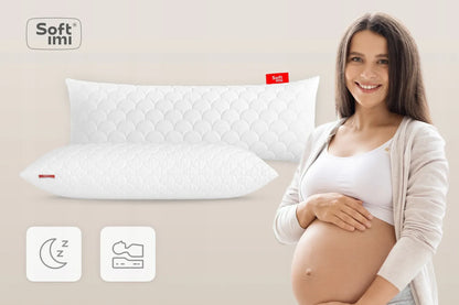 Antialerginė pagalvė Softimi 40x105 cm dygsniuota balta su užtrauktuku