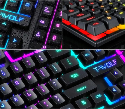 Apšviečiama žaidimų klaviatūra + RGB LED pelė