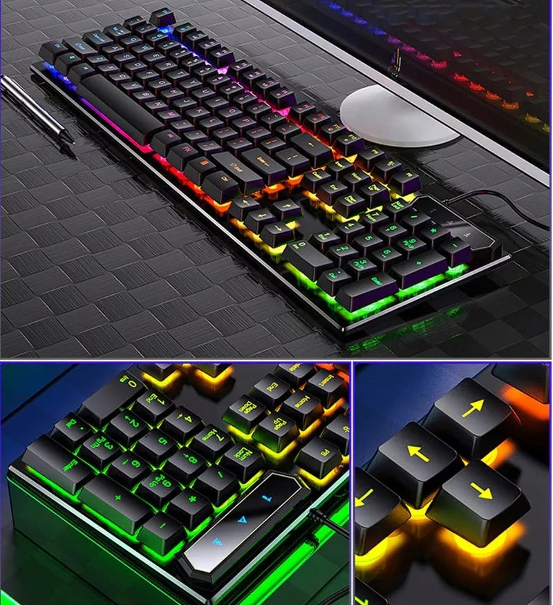 Apšviečiama žaidimų klaviatūra + RGB LED pelė