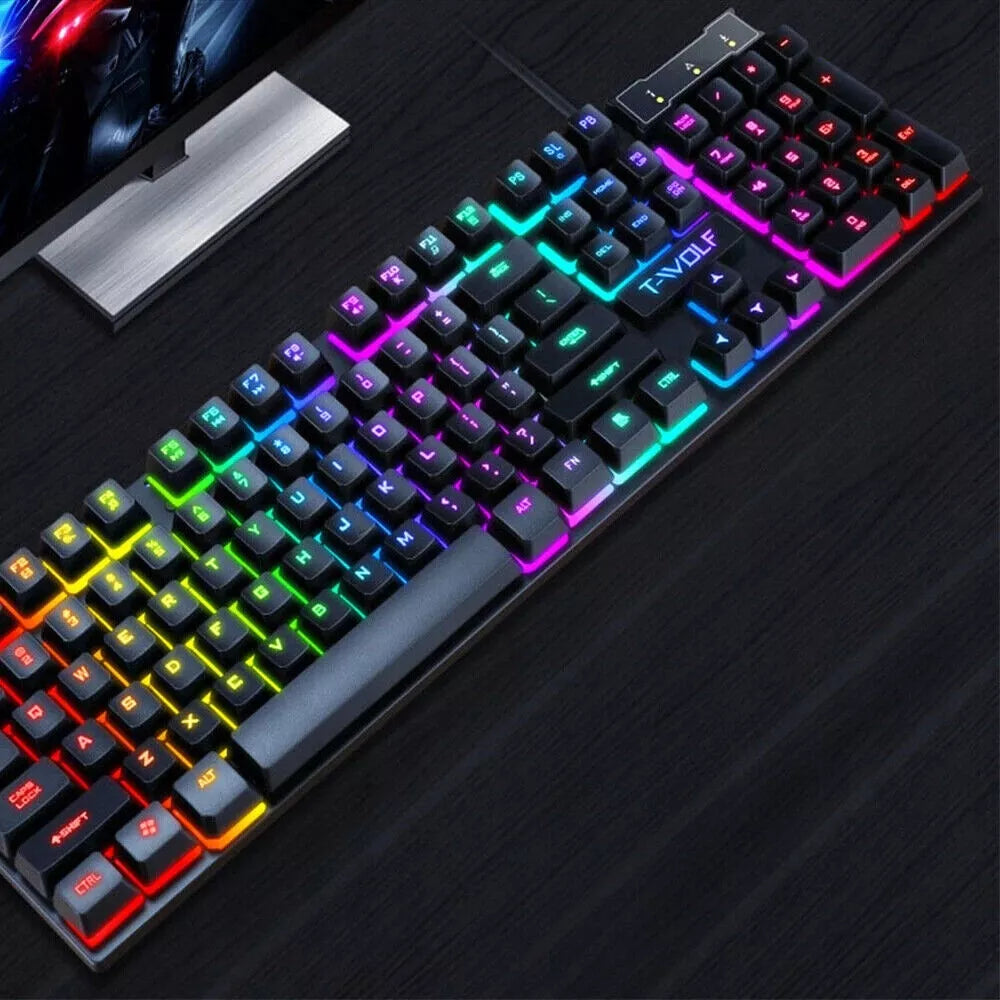 Apšviečiama žaidimų klaviatūra + RGB LED pelė