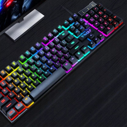 Apšviečiama žaidimų klaviatūra + RGB LED pelė