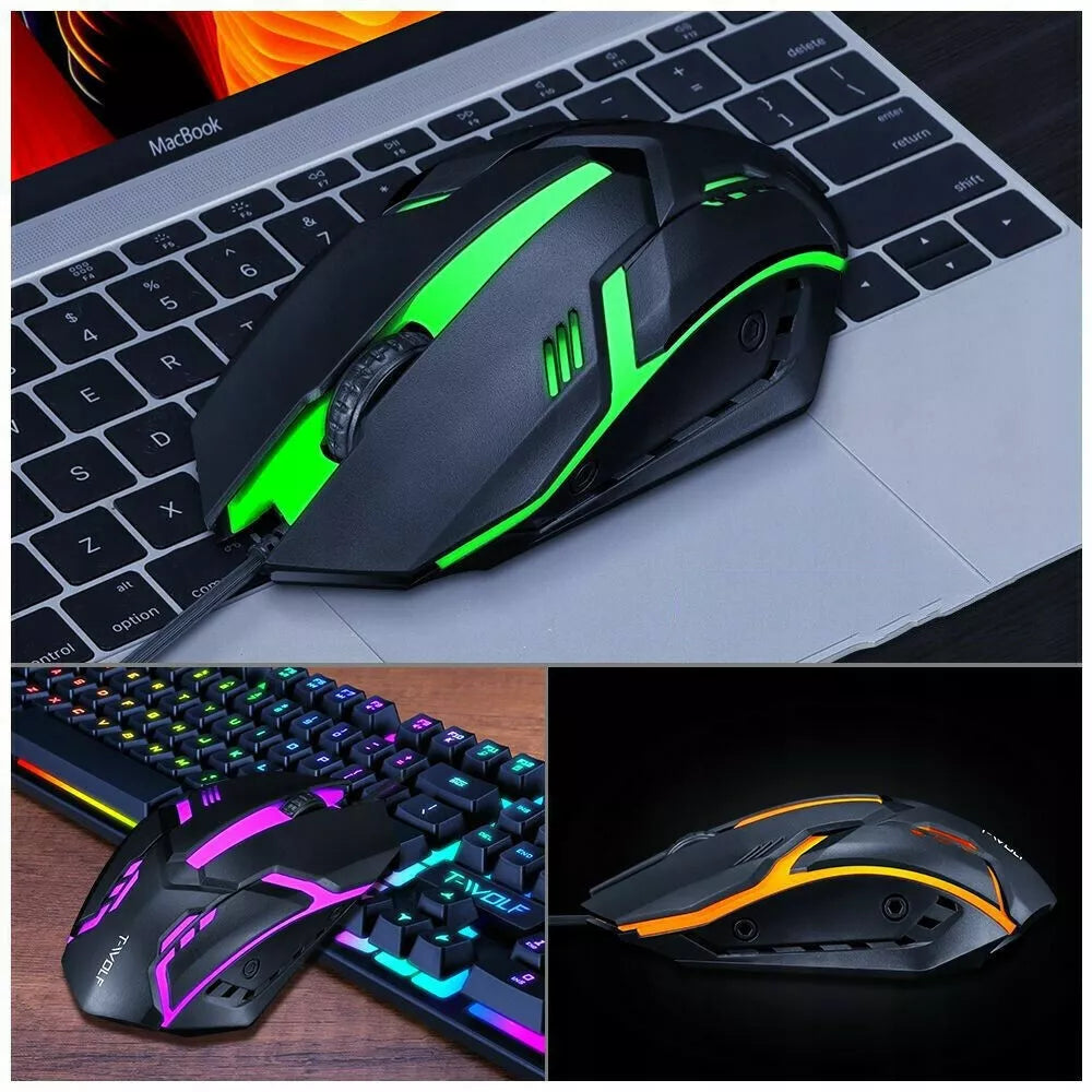 Apšviečiama žaidimų klaviatūra + RGB LED pelė