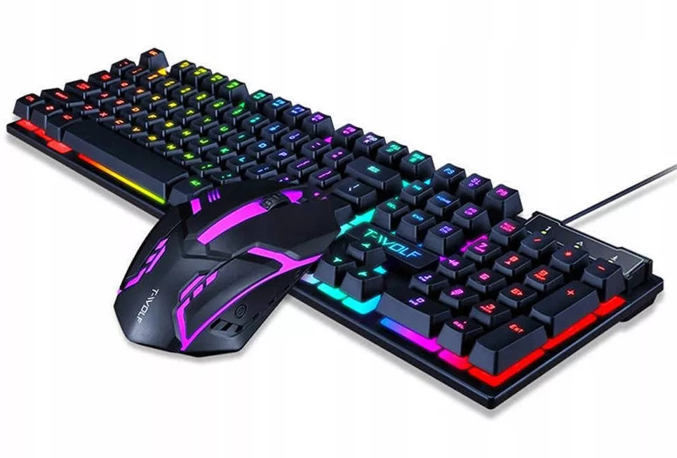 Apšviečiama žaidimų klaviatūra + RGB LED pelė