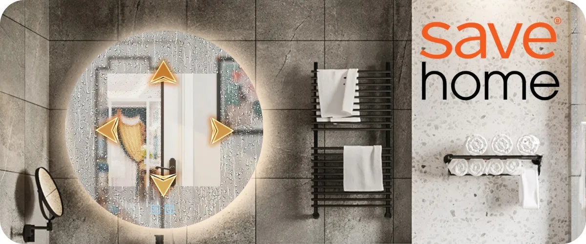 Apvalus 80 cm LED vonios veidrodis su jutikliniu valdymu, apšvietimu ir rasojimo apsauga