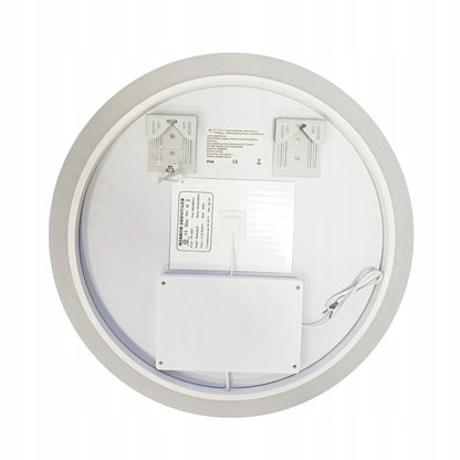 Apvalus berėmis LED apšviečiamas vonios veidrodis, 70 cm