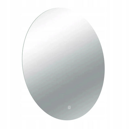 Apvalus berėmis LED apšviečiamas vonios veidrodis, 70 cm